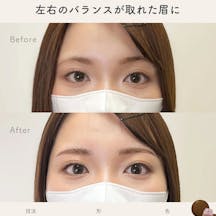 【女性・眉】毛並み+パウダーアートメイク_before_aftar