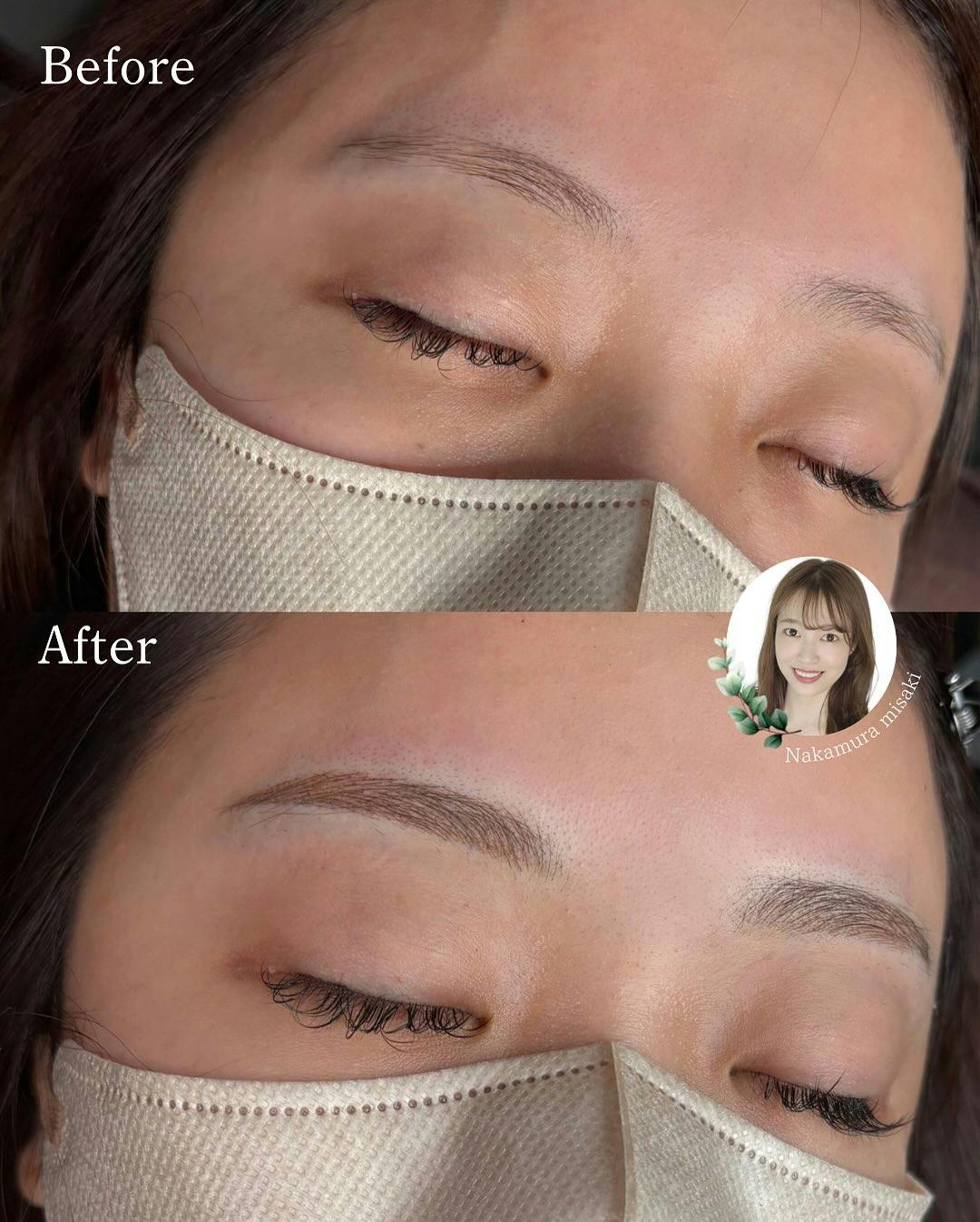 【女性・眉】毛並み+パウダー_before_aftar