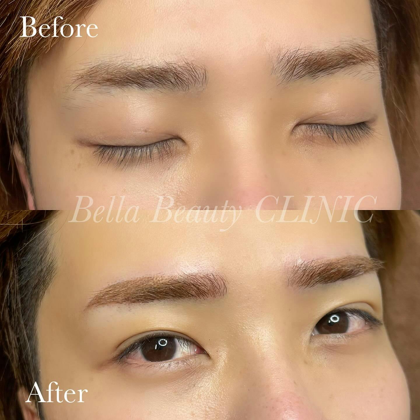 【男性・眉】パウダーアートメイク(2D)_before_aftar