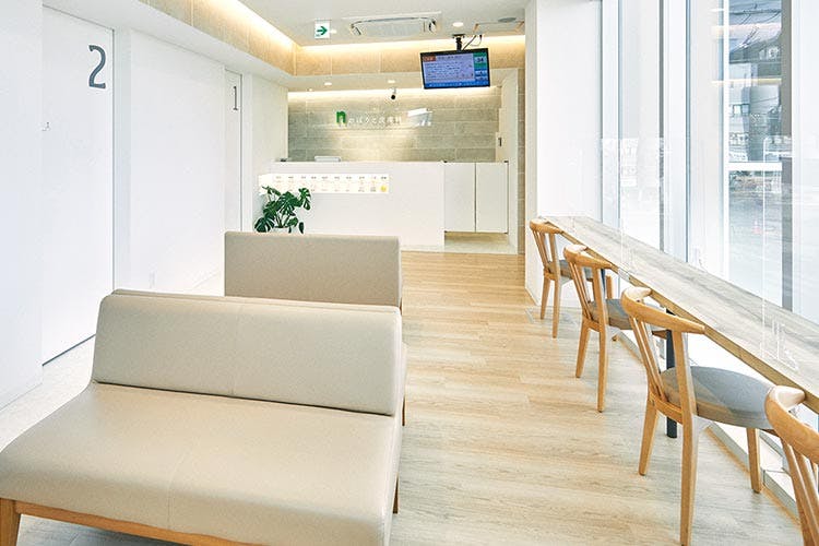 のぼりと皮膚科待合室