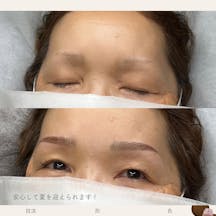 【女性・眉】毛並み+パウダーアートメイク_before_aftar