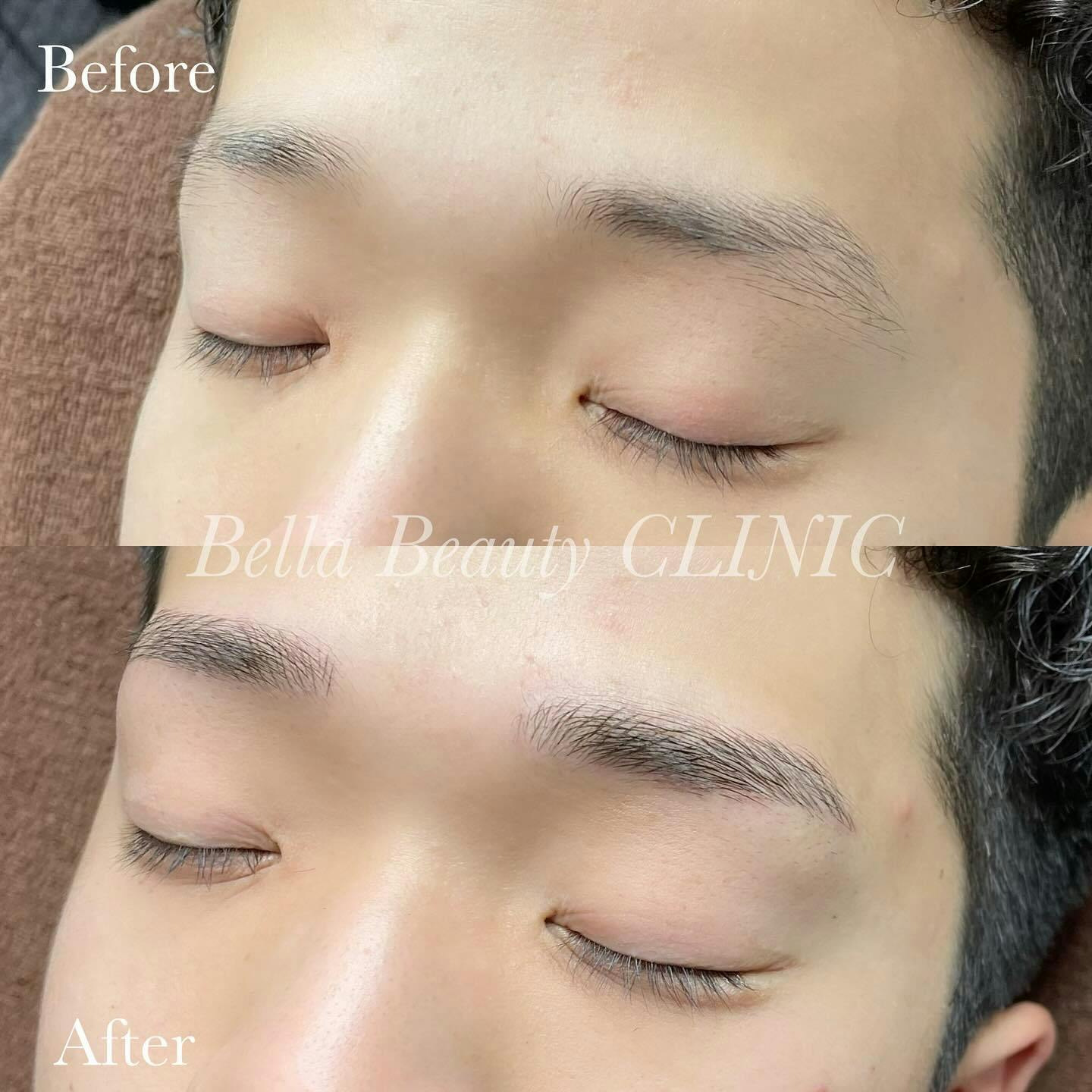 【男性・眉】毛並みアートメイク(3D)_before_aftar