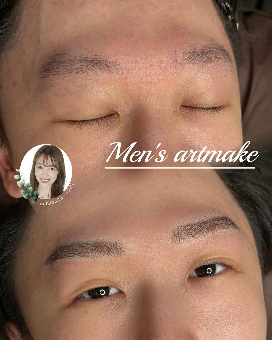 【男性・眉】男性のアートメイク_before_aftar